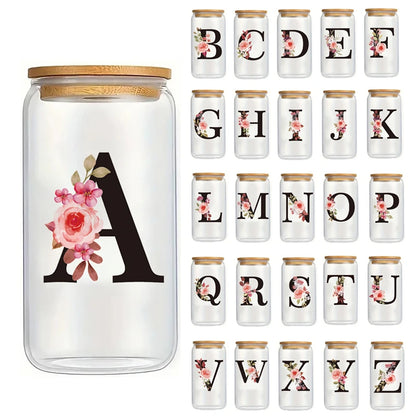 Alpha Bloom Glass – A to Z Floral Letter Cup