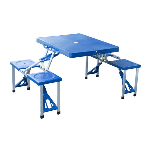 CampMate 4-in-1 Folding Picnic Table Set with Seats & Umbrella Hole