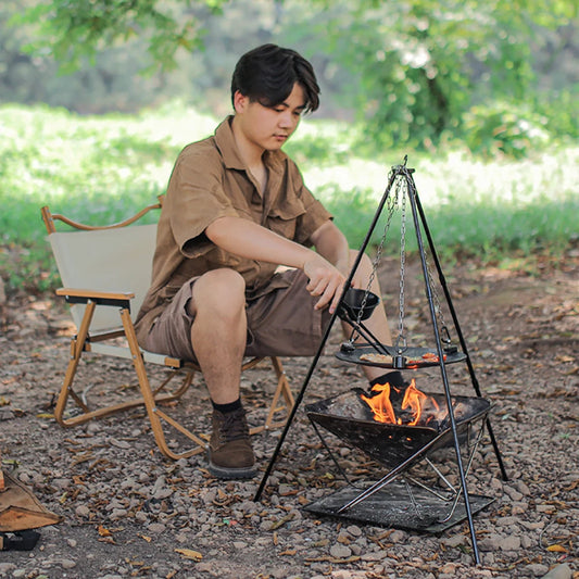 TriCamp Pro – Adjustable Outdoor Cooking Tripod Set