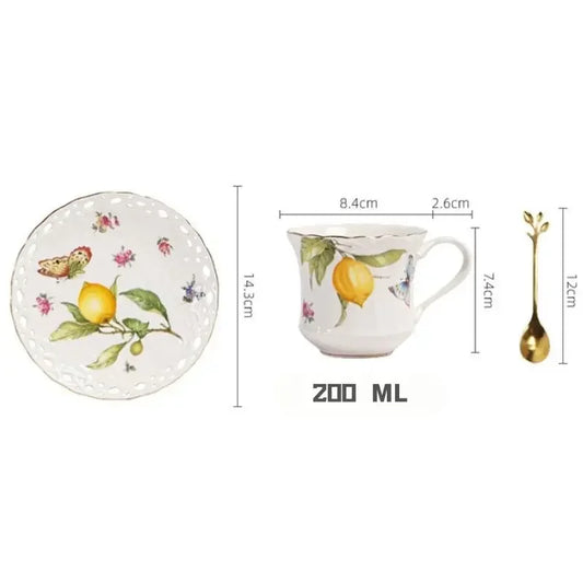 🍋☕ Lemon Luxe Porcelain Set