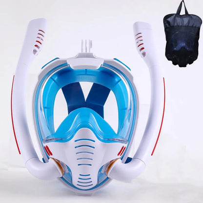Aqua Glide Dual Tube Snorkel Mask – Full Face Dry Diving Gear