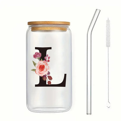 Alpha Bloom Glass – A to Z Floral Letter Cup