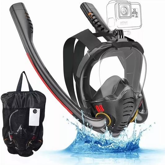 Aqua Glide Dual Tube Snorkel Mask – Full Face Dry Diving Gear