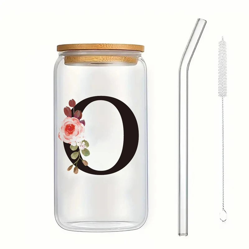 Alpha Bloom Glass – A to Z Floral Letter Cup