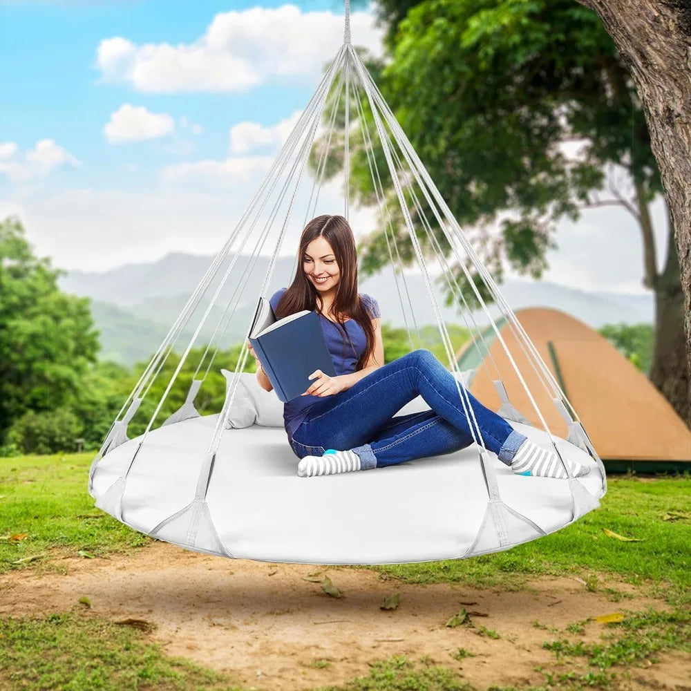 “CloudNest 56” Hanging Swing Nest Daybed – White” 🌿