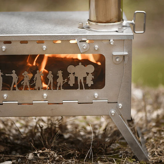 Folding Stainless Steel & Titanium Camping Stove