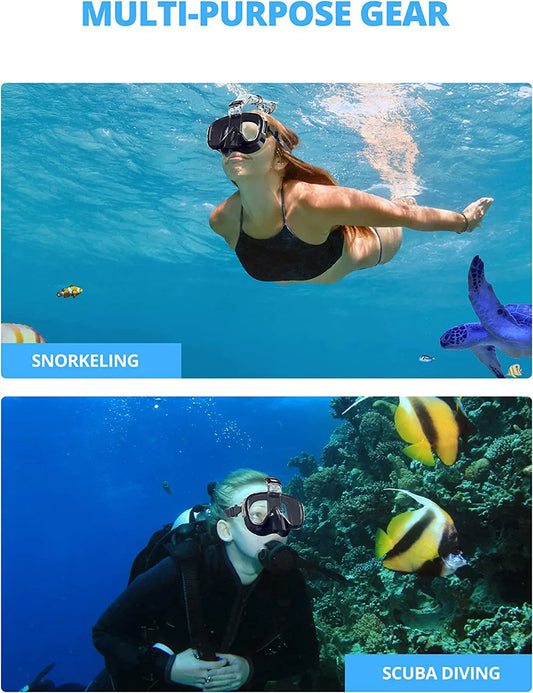 Clear Dive Mini – Anti-Fog Half-Face Snorkel Mask for Kids & Adults