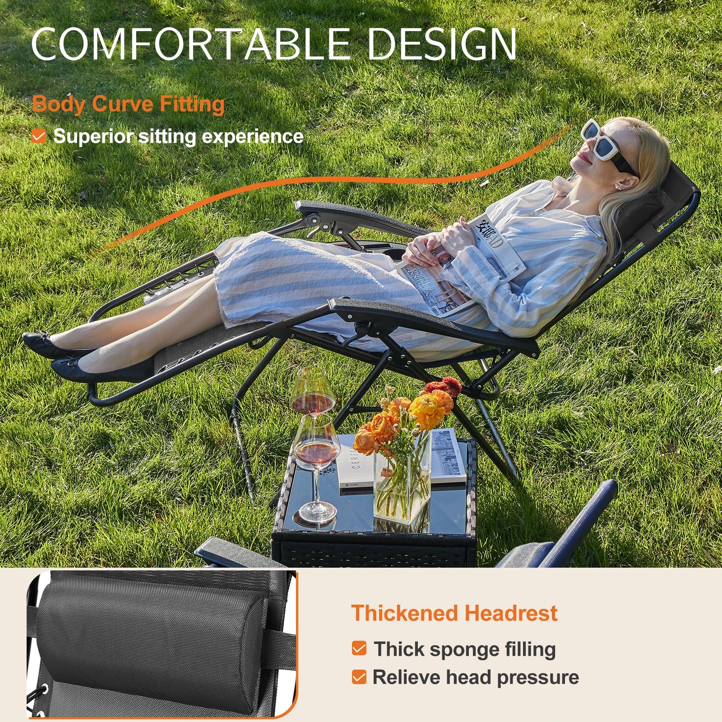 Astra Lounger – Set of 2 Zero Gravity Outdoor Chairs