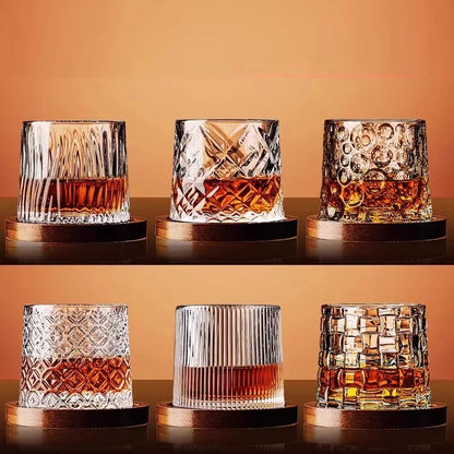 SpinSip Crystal Whiskey Glass 🥃✨
