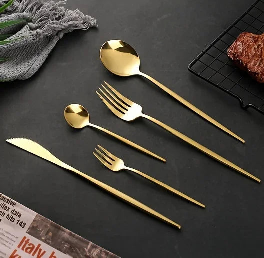 Auraglow – 60pc Golden Luxe Cutlery Set