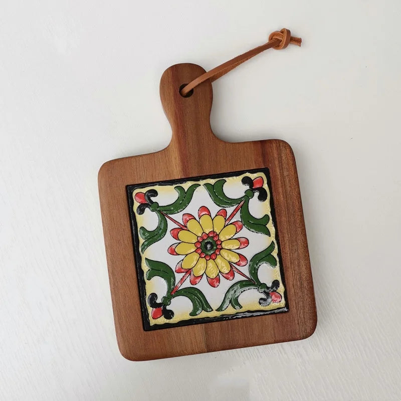 "BlossomWood Retro Coaster Mat"