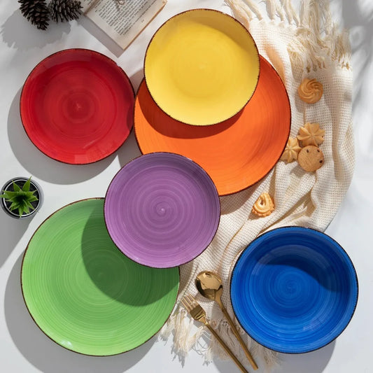 Bonita Vista – 18-Piece Scenic Ceramic Dinnerware Set