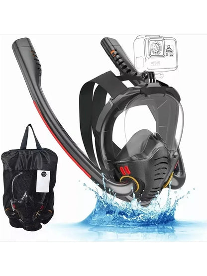 Aqua Glide Dual Tube Snorkel Mask – Full Face Dry Diving Gear