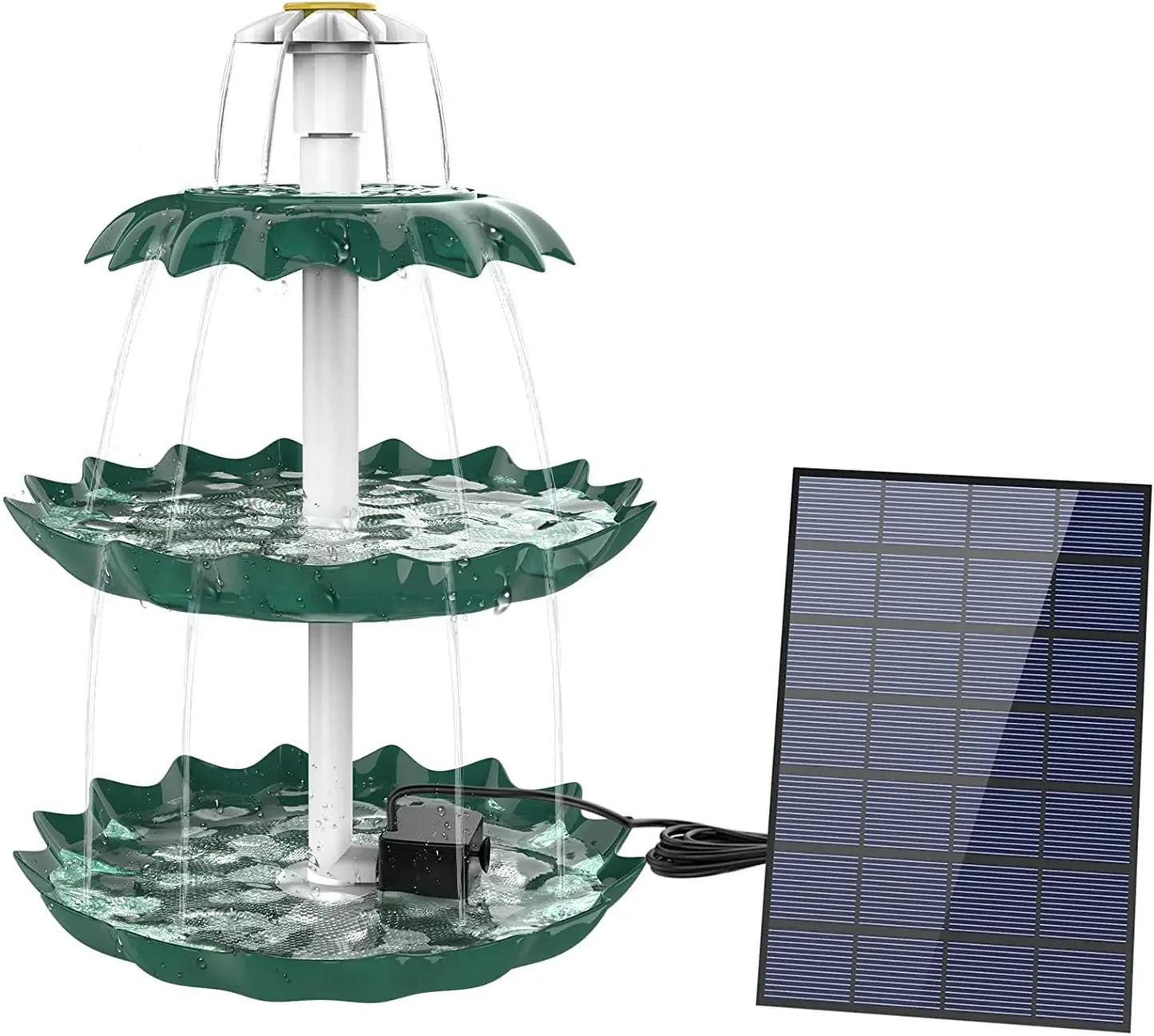 Aqua Bloom Solar 3T — 3-Tier Bird Bath & Fountain