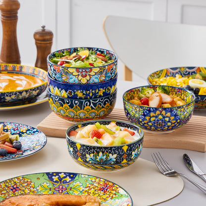 "Soloria – 24-Piece Boho Ceramic Dinnerware Set"