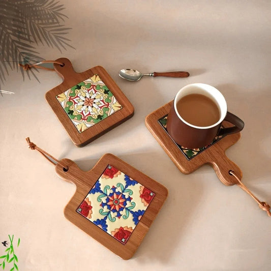 "BlossomWood Retro Coaster Mat"