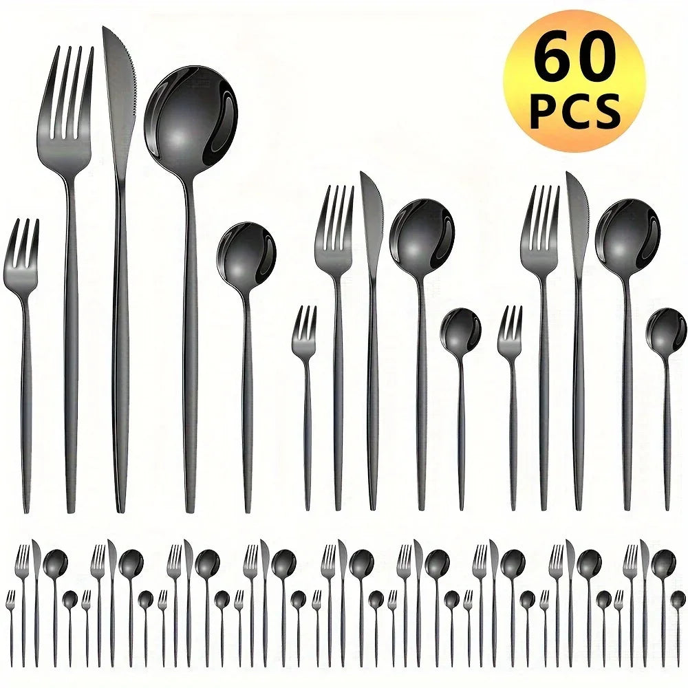Auraglow – 60pc Golden Luxe Cutlery Set