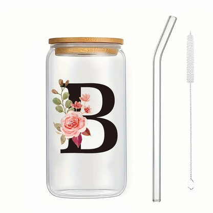 Alpha Bloom Glass – A to Z Floral Letter Cup