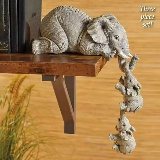 🐘 Elephant Hug Resin Bookends