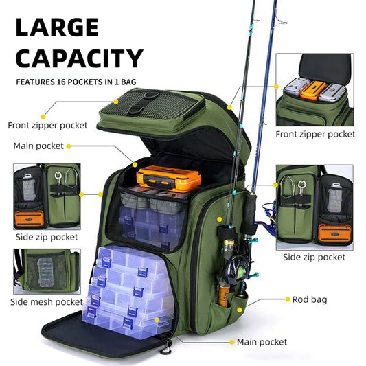 Fish Pro™ 50L Tactical Fishing Backpack