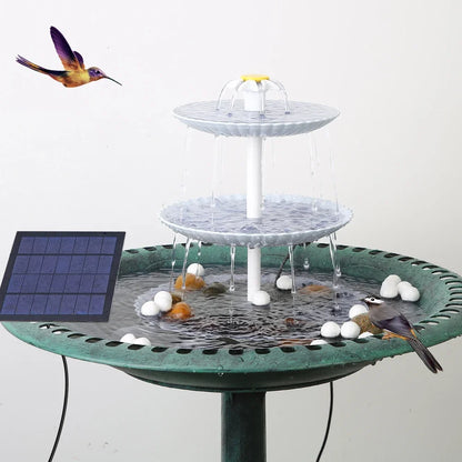 Aqua Bloom Solar 3T — 3-Tier Bird Bath & Fountain