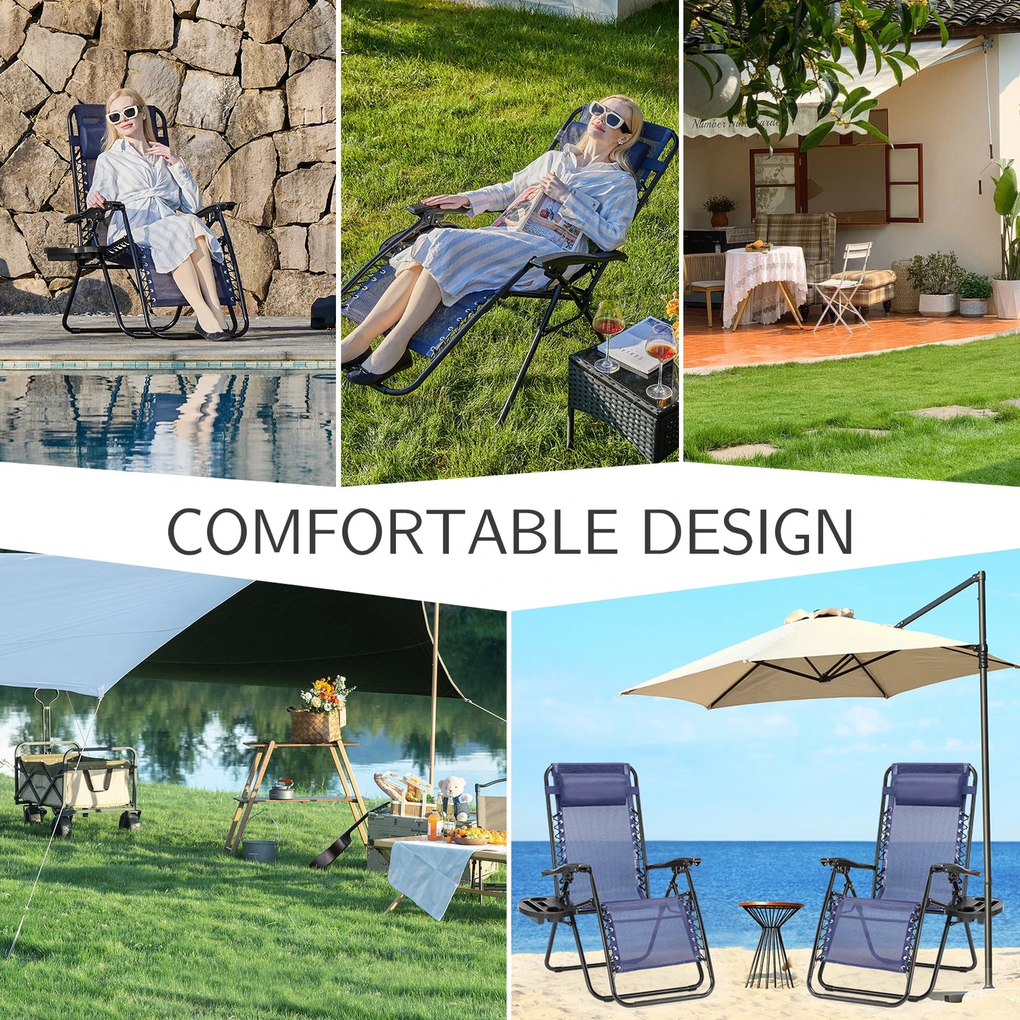 Astra Lounger – Set of 2 Zero Gravity Outdoor Chairs