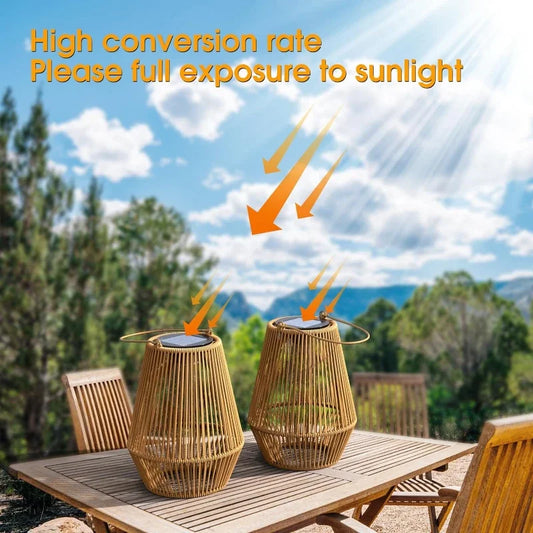 SolWeave – Handwoven Solar Lantern for Garden & Villa Decor (1PCS/2PCS)