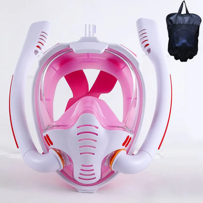 Aqua Glide Dual Tube Snorkel Mask – Full Face Dry Diving Gear