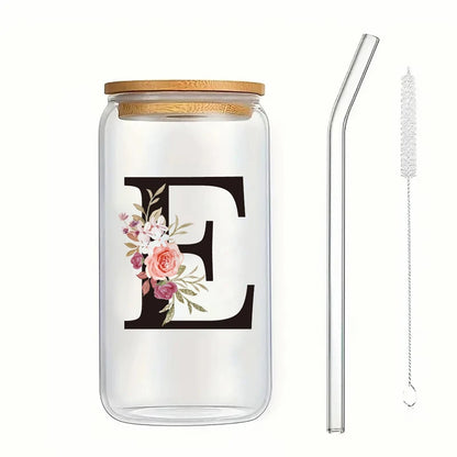 Alpha Bloom Glass – A to Z Floral Letter Cup