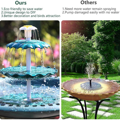 Aqua Bloom Solar 3T — 3-Tier Bird Bath & Fountain