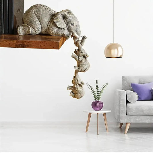 🐘 Elephant Hug Resin Bookends