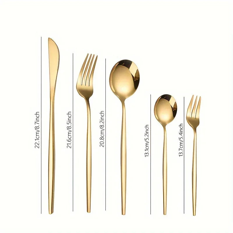 Auraglow – 60pc Golden Luxe Cutlery Set