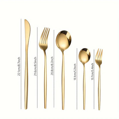 Auraglow – 60pc Golden Luxe Cutlery Set