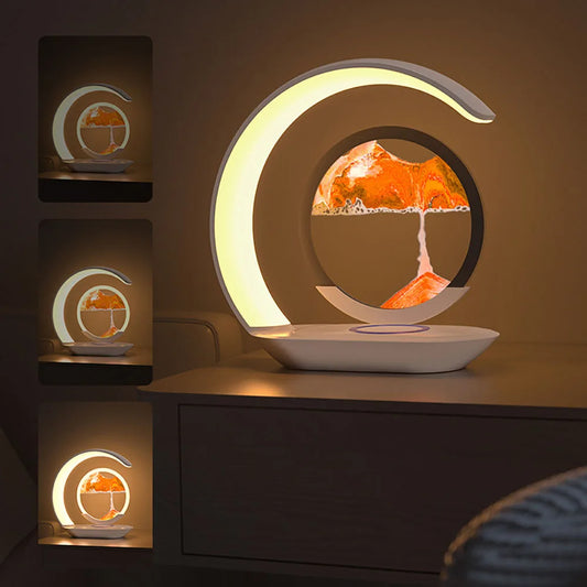 ✨ Quicksand Glow Night Lamp – 3D Hourglass Table Light ✨
