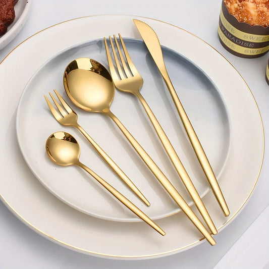 Auraglow – 60pc Golden Luxe Cutlery Set