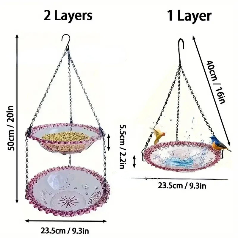 BloomNest Garden Bird Bath & Feeder