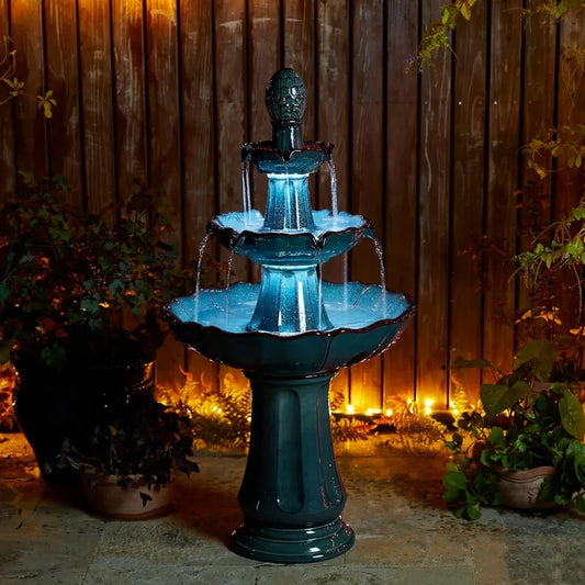 Cerami Glow Luxe — Outdoor LED Garden Fountain