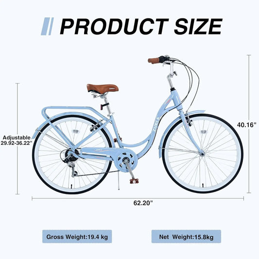 🚲  LunaCruze 7 – Vintage Comfort Beach Cruiser
