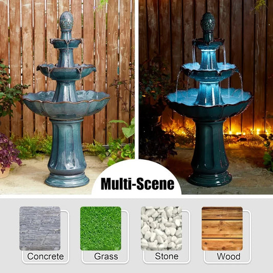 Cerami Glow Luxe — Outdoor LED Garden Fountain