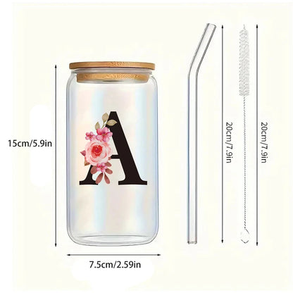 Alpha Bloom Glass – A to Z Floral Letter Cup