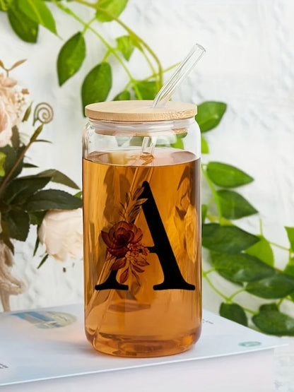 Alpha Bloom Glass – A to Z Floral Letter Cup