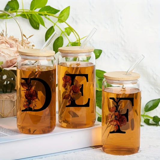 Alpha Bloom Glass – A to Z Floral Letter Cup