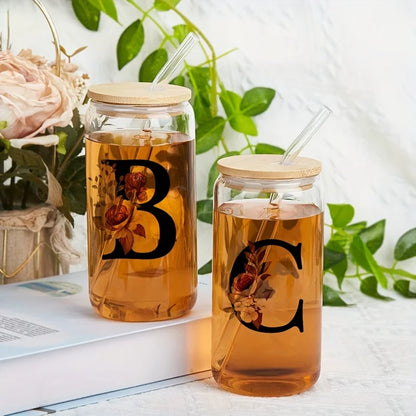 Alpha Bloom Glass – A to Z Floral Letter Cup
