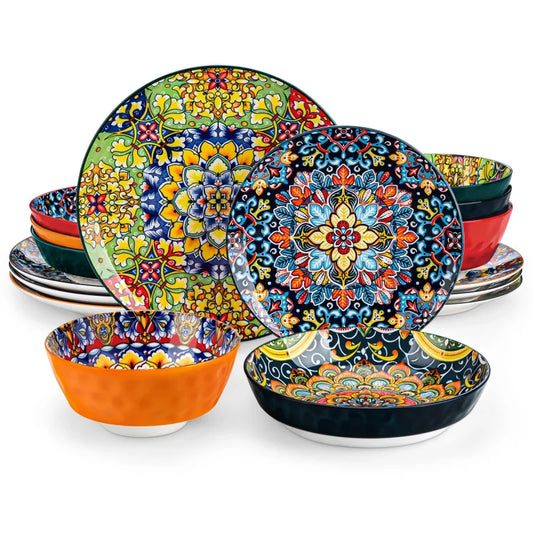 BohoBloom™ Floral Ceramic Bowl Set