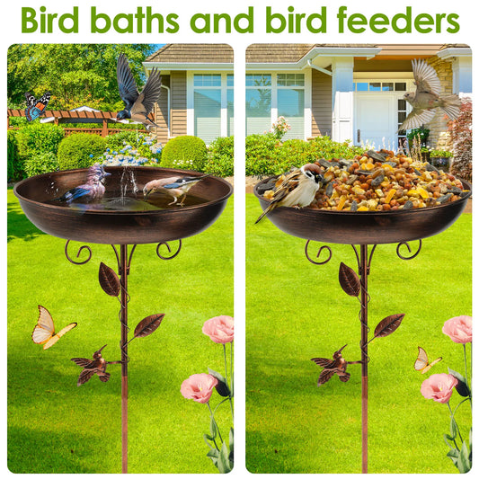 🌿Solar Serenade Vintage Bird Bath & Fountain Set